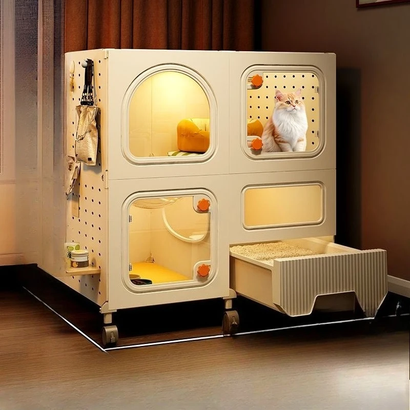 

Cat cage cat toilet litter box integrated household indoor small does not occupy a villa free DIY cabinet