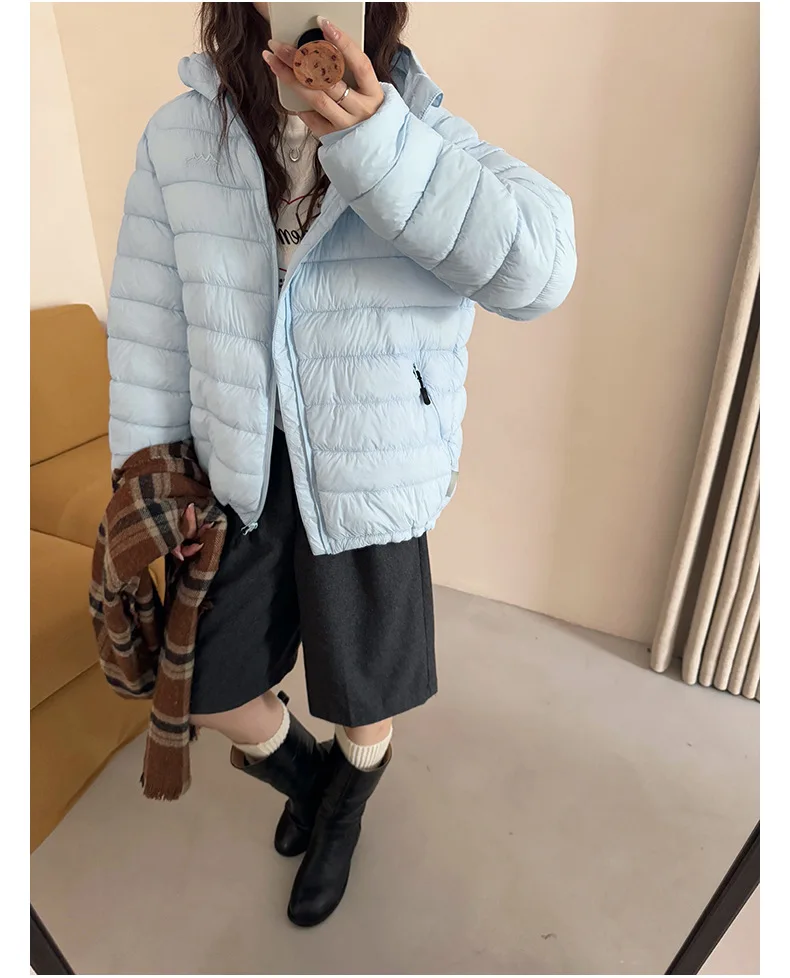 Solid Lightweight Hooded Padded Jacket Women Autumn Winter Casual Outdoor Soft Puffer Jacket Woman All Match Korean Warm Parkas