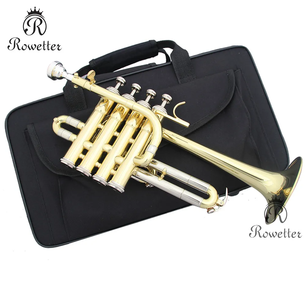 

Professional High trumpet Bb Piccolo Trumpet Brass Gold Silver Lacquer Surface Trumpet High Quality Monel Piston