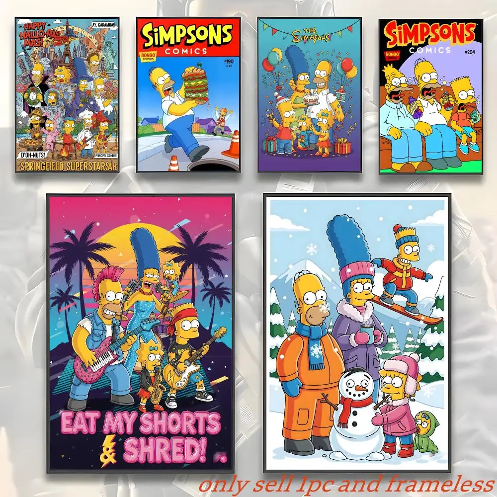The Simpsons Animated Series Poster Art with prints Home bedroom living room decoration gift