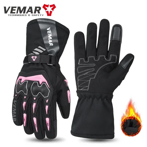 Imagen 2 del producto Guantes de motocicleta baratos de alta calidad para hombre, cálidos, impermeables, térmicos, resistentes al viento, con pantalla táctil, anticaída, para montar en moto