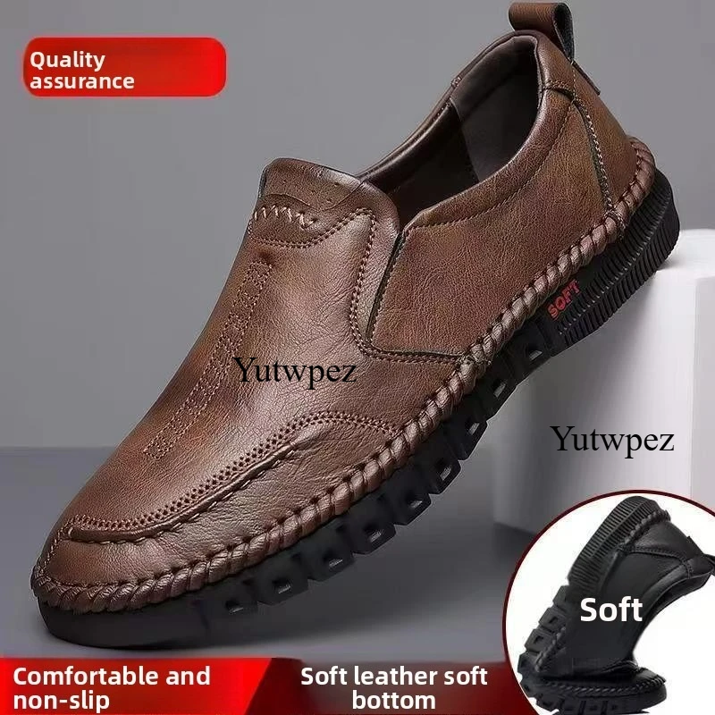 Business Office Wedding Party Footwear Genuine Leather Slip on Loafers for Men Hiking Sports Hand Stitched Formal Dress Shoes