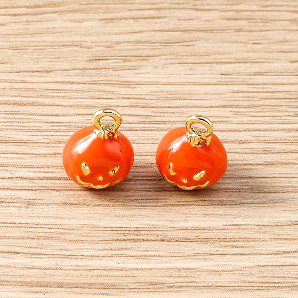 Tusember 5 Stück Halloween-Kürbis-Charms, Kürbis-Anhänger, baumelnde Charm-Perlen, passend für Original-Armbänder aus 925er Sterlingsilber, DIY-Schmuck – Detail 4