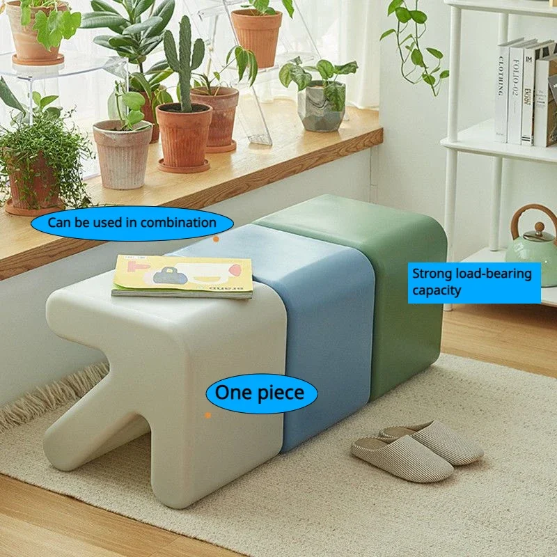 Nordic small stool household bench creative arrow thickened plastic Stools Living room door shoe changing low Ottomans Furniture