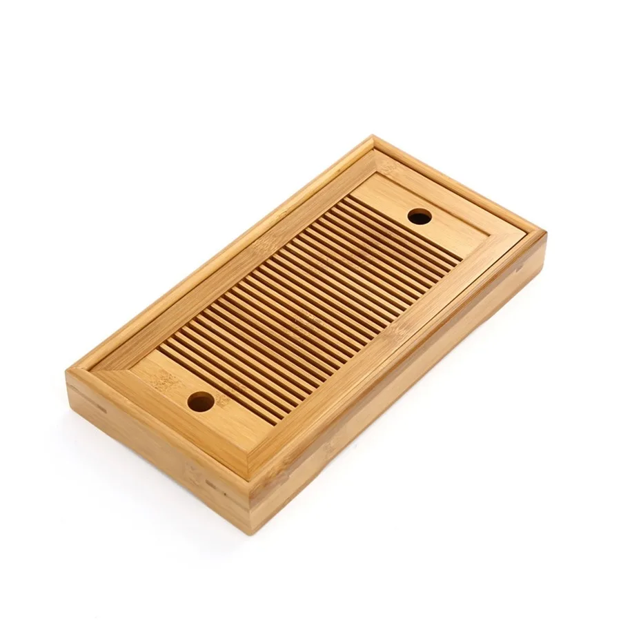 

Chinese Bamboo Tea Tray Drainage and Water Storage Trays Bamboo Tea Tray Gongfu Durable for Teahouse Home Office