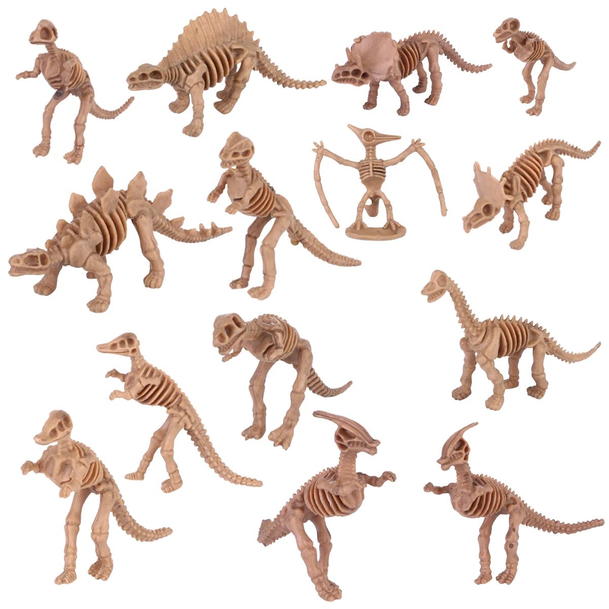 12 Pcs Simulation Dinosaur Bones Halloween Bulk Toys Mini Figures Skeletons