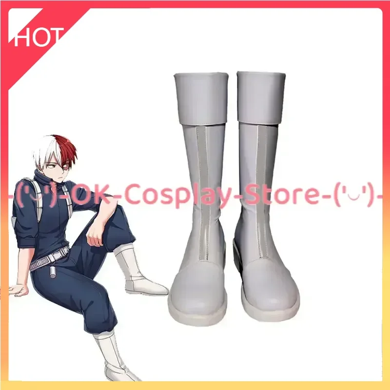 

Shoto Todoroki Cosplay Shoes Halloween Carnival Boots Boku no Hiro Akademia Handmade Shoes