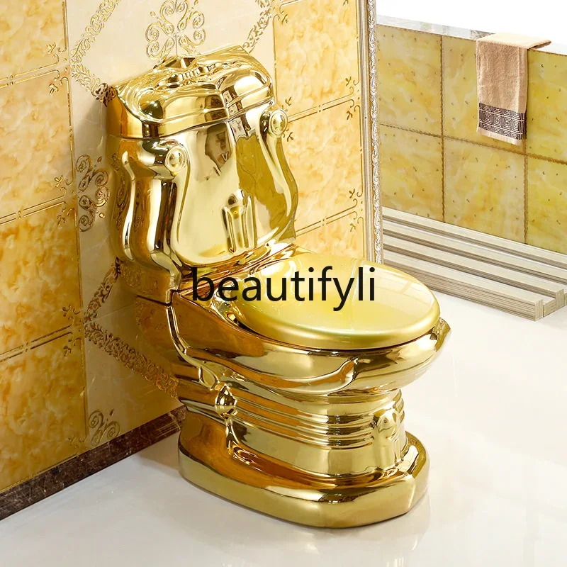 

European court golden toilet retro hotel toilet relief split toilet creativity2936