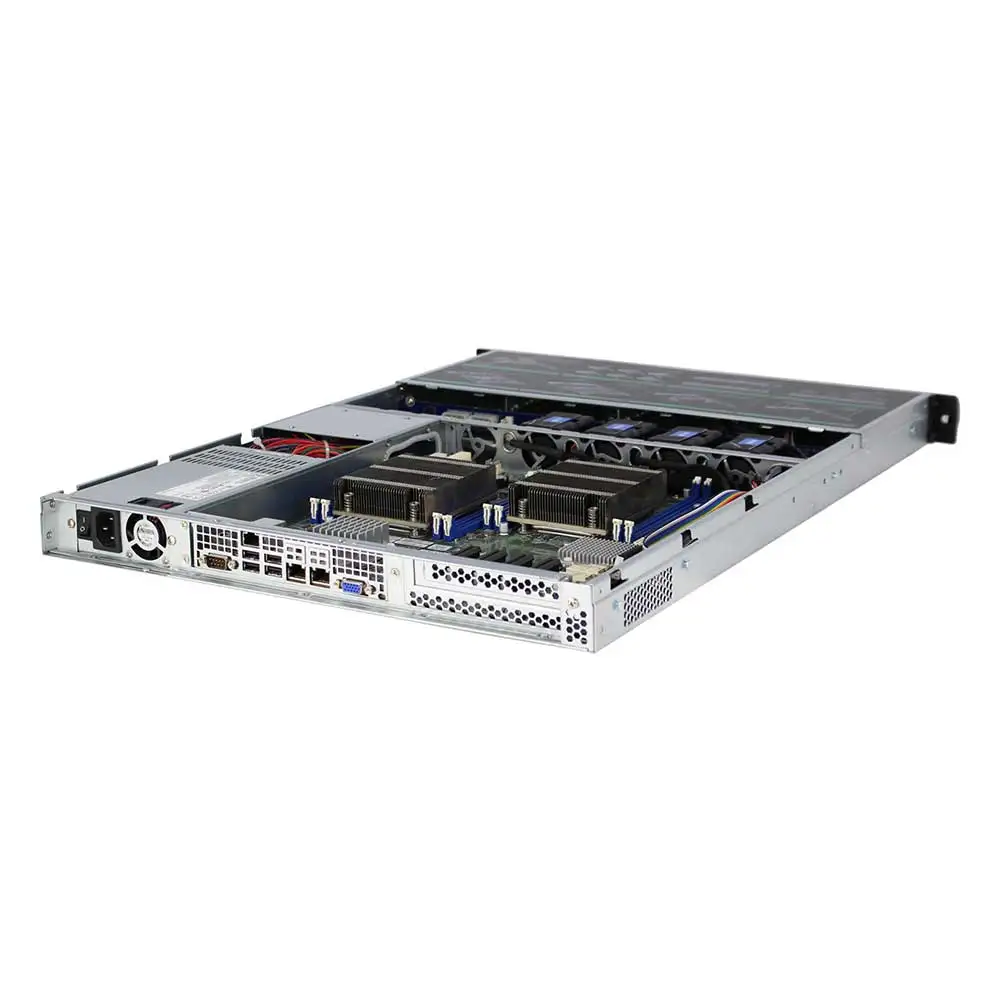 1u type de support de stockage, châssis de serveur échangeable à chaud, 4 disques durs directement connectés, 6 go de cache SATA, châssis vide