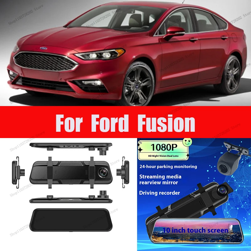 

For Ford Fusion 4K WIFI GPS Car Dvr Mirror Dash CamDual Lens Dashcam Drive Recorder Stream RearView Mirror IPS Screen Camera
