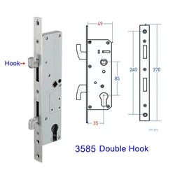 EGFirtor-cerradura de aluminio estrecho estándar U, cuerpo de cerradura electrónica de acero inoxidable, serie 2085, 3085, 4085, 5085, 6085, 7085