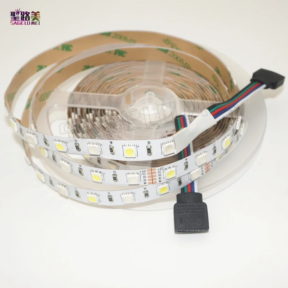 5M/roll DC12V 60leds/m SMD 5050 Mixed Color RGBW RGBWW LED Strip Light IP30 IP65 waterproof Flexible 300led LED Neon Tape Ribbon