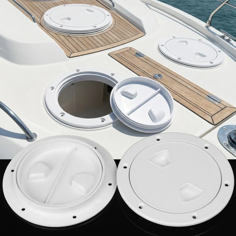 1PC Boat Hatch 4“ 6” Inch ABS Round Non-Slip Inspection Hatch with Detachable Cover for Marine Boat Yacht Boat Accessories