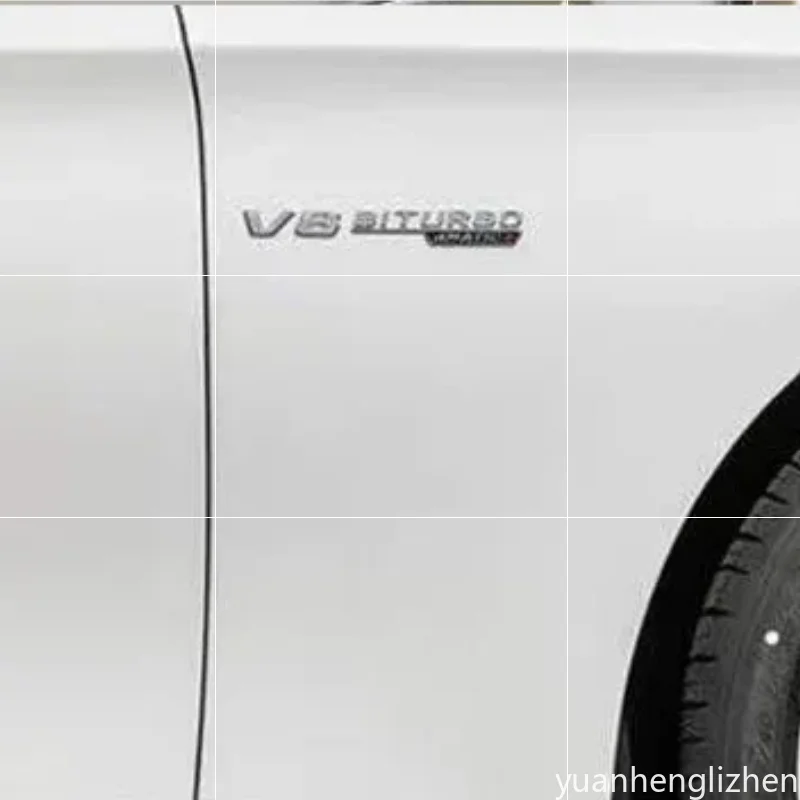2Pcs/pair 3D ABS Car Fender Side Badge For E63s W213 W212 W205 C63S V8 BITURBO 4MATIC+ Emblem Stickers refit Accessories
