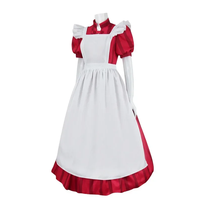 The Boy and The Heron Cosplay Movie Kiriko Cosplay Costume Red Dress Apron Girls Unform New Anime Cos Halloween Party Con Cos