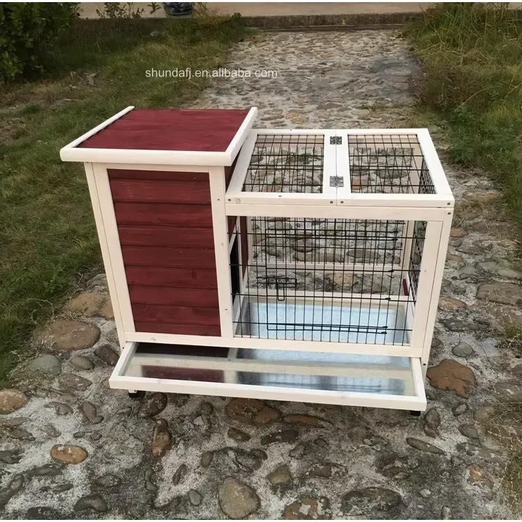 Solid wood pet house indoor outdoor rabbit and dog rodent cage living room elegant pet furniture