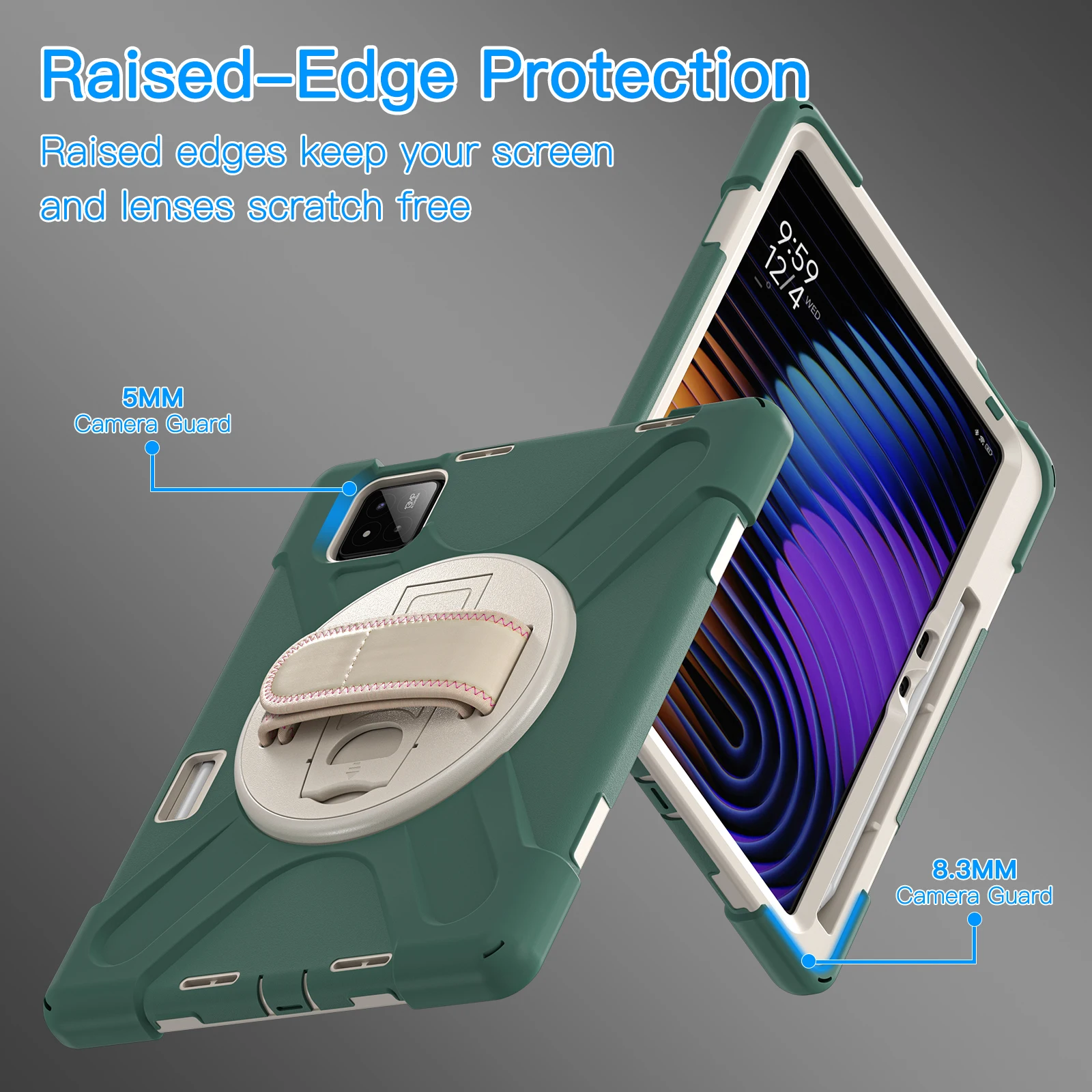 

Универсальный прочный чехол для Xiaomi Poco Pad X1 8 7 Pro 2025 2024 11.2 дюйма с вращающейся на 360 градусов подставкой и плечевым ремнем