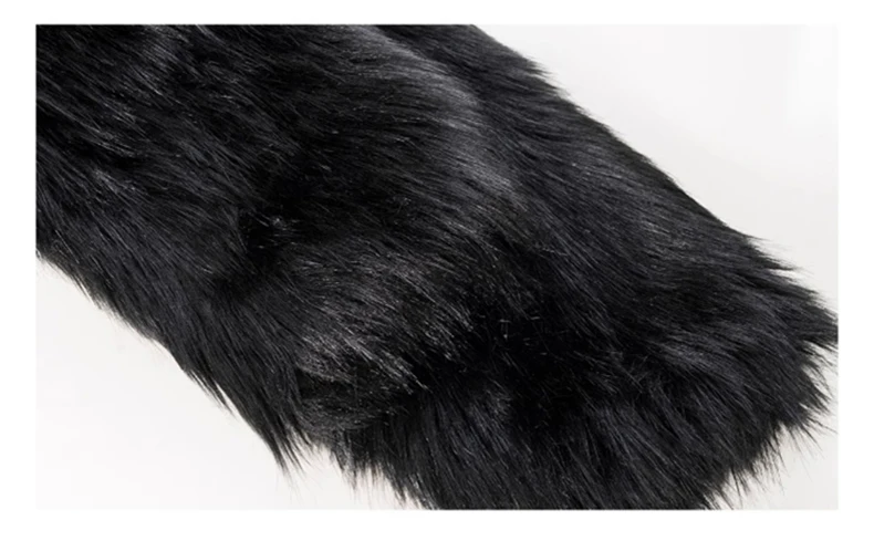 Lautaro Winter Cool Oversized Casual Soft Thick Warm Black Hariy Shaggy Faux Fur Coat Women Turn-down Collar Fluffy Jacket 2023