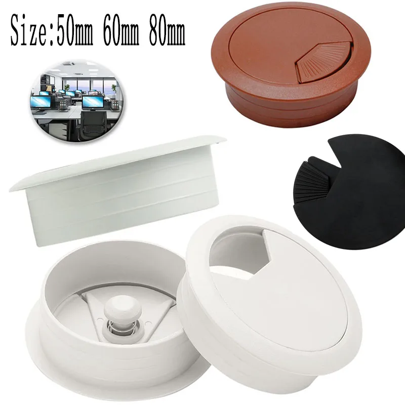 1 pz copertura del foro del cavo occhielli per cavi organizer per cavi da scrivania per mobili da ufficio passaggio del cavo coperchio della scatola di filettatura 50mm 60mm 80mm