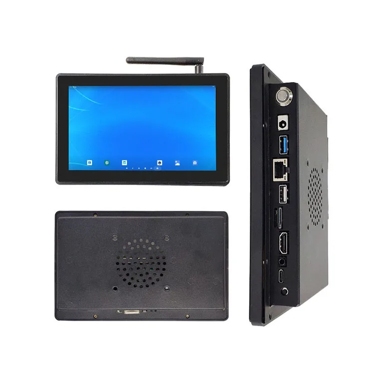 7 inch industrial touch screen display with wireless RJ45 POE new universal serial bus interface Open frame flush mount optional