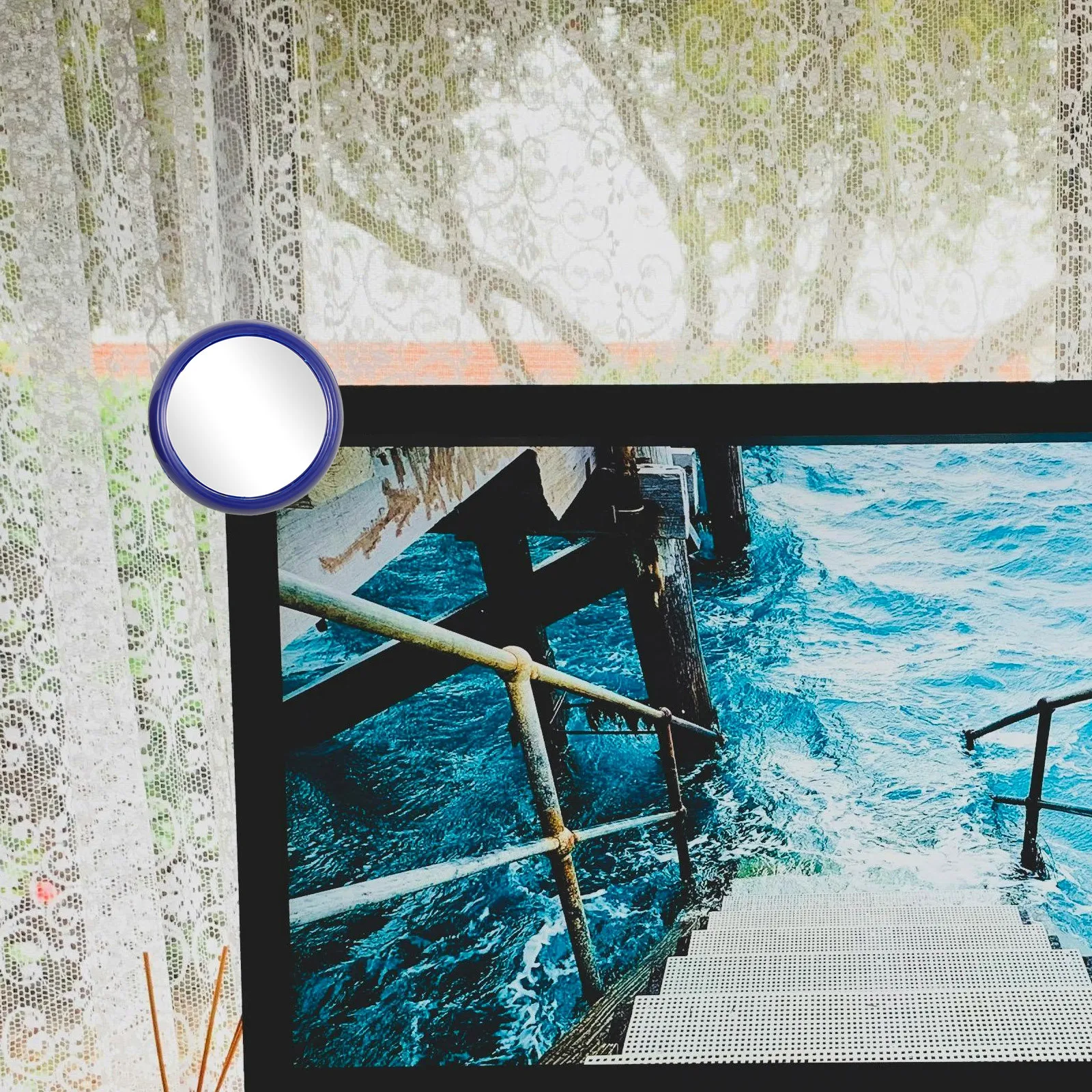 2 Pezzi Specchio Retrovisore Rotondo per Computer, per Laptop e Scrivania, Compatto per Visione Posteriore in Ufficio