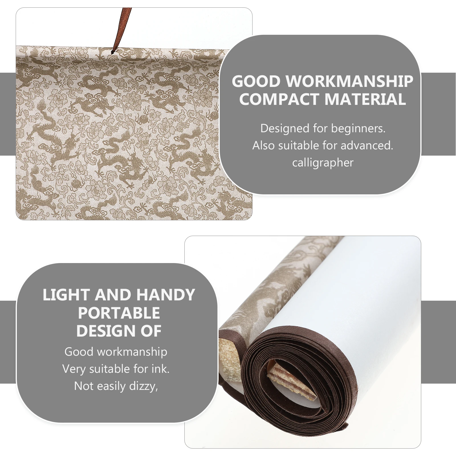 

Rice Paper Hanging Shaft Flattening Scroll Painting Chinese Blank Premium Material Calligraphy Accessory Drawing Waving