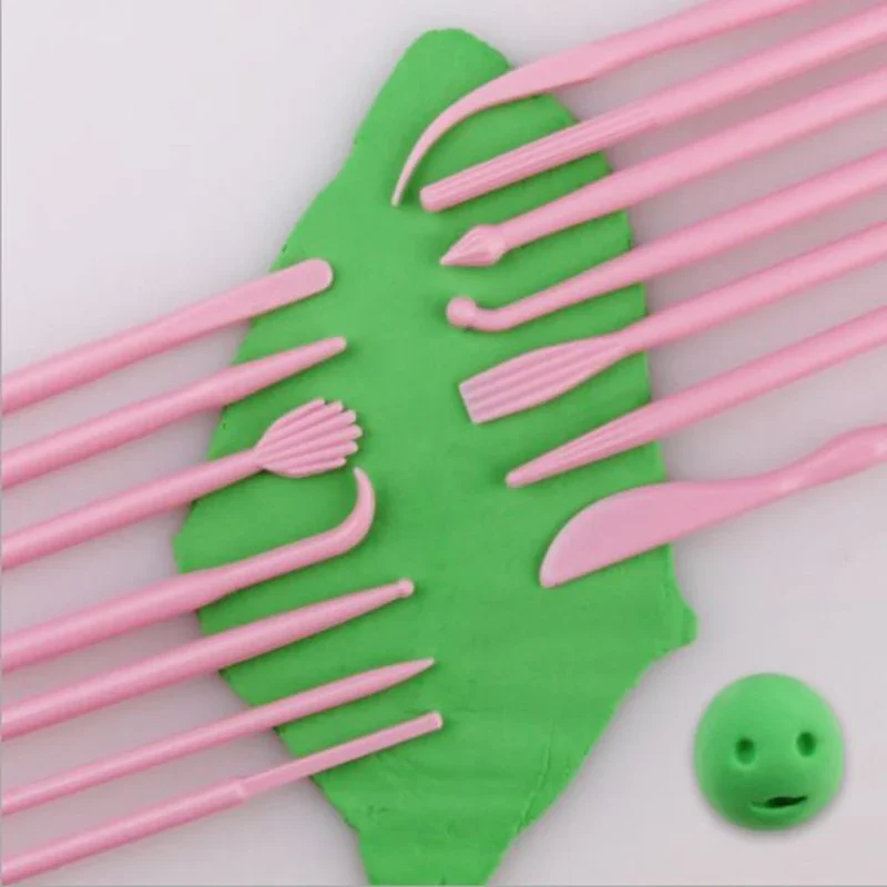 14 Pieces/set of Plastic Clay Carving Set Cake Decoration Tool Set for Shaping Clay Plasticine Tool Toy Polymer Modeling Tool