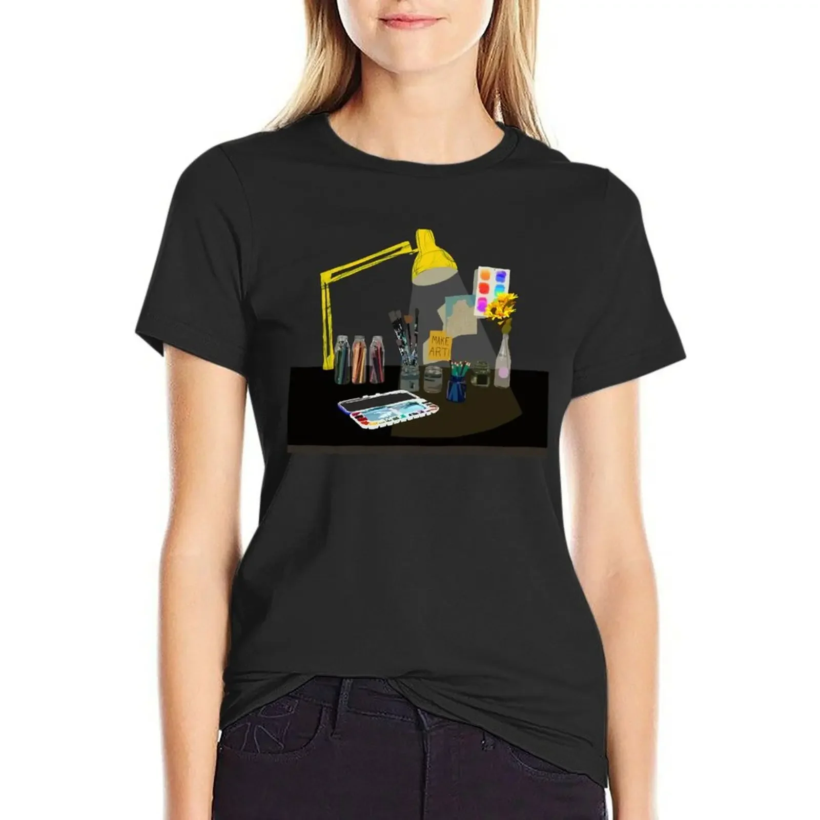 

Make Art T-Shirt graphics customizeds blanks tight shirts for Women