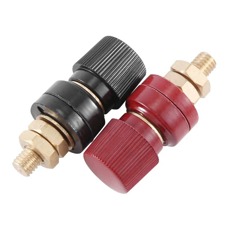 2Pcs Terminal Binding Post, 555 Type Brass Pillar Terminal Block M8 Thread Diameter Binding Post 220V-380V 200A