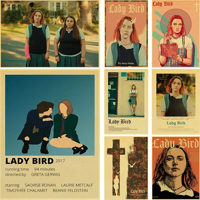 Драма домашний фильм леди птица ретро плакат персонаж крафт-бумага DIY Винтаж домашняя комната бар Кафе Декор Эстетическая настенная живопись