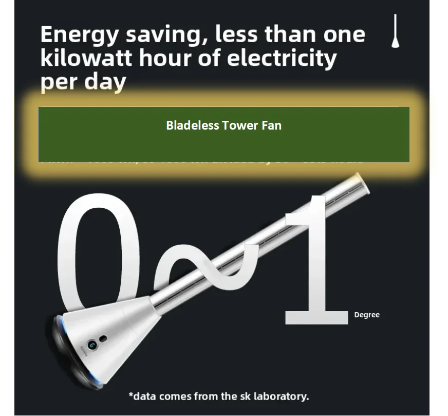 220V SK Bladeless Fan Tower Fan with Remote Control Energy Saving Quiet Standing Air Circulator for Home LYH