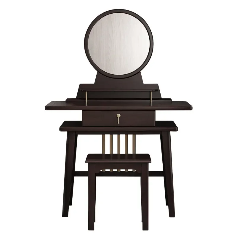 

Новый туалетный столик в китайском стиле из массива дерева с зеркалом и табуретом для макияжа, для главной спальни