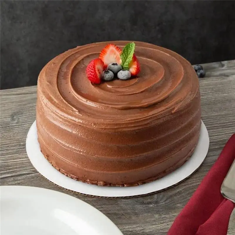 AFOURT-Weiße Kuchenunterlagen Rund 50er Pack - 10 Zoll Karton-Kuchenrundlinge Einweg-Kuchenplatten Basis-Tablett – Detail 1
