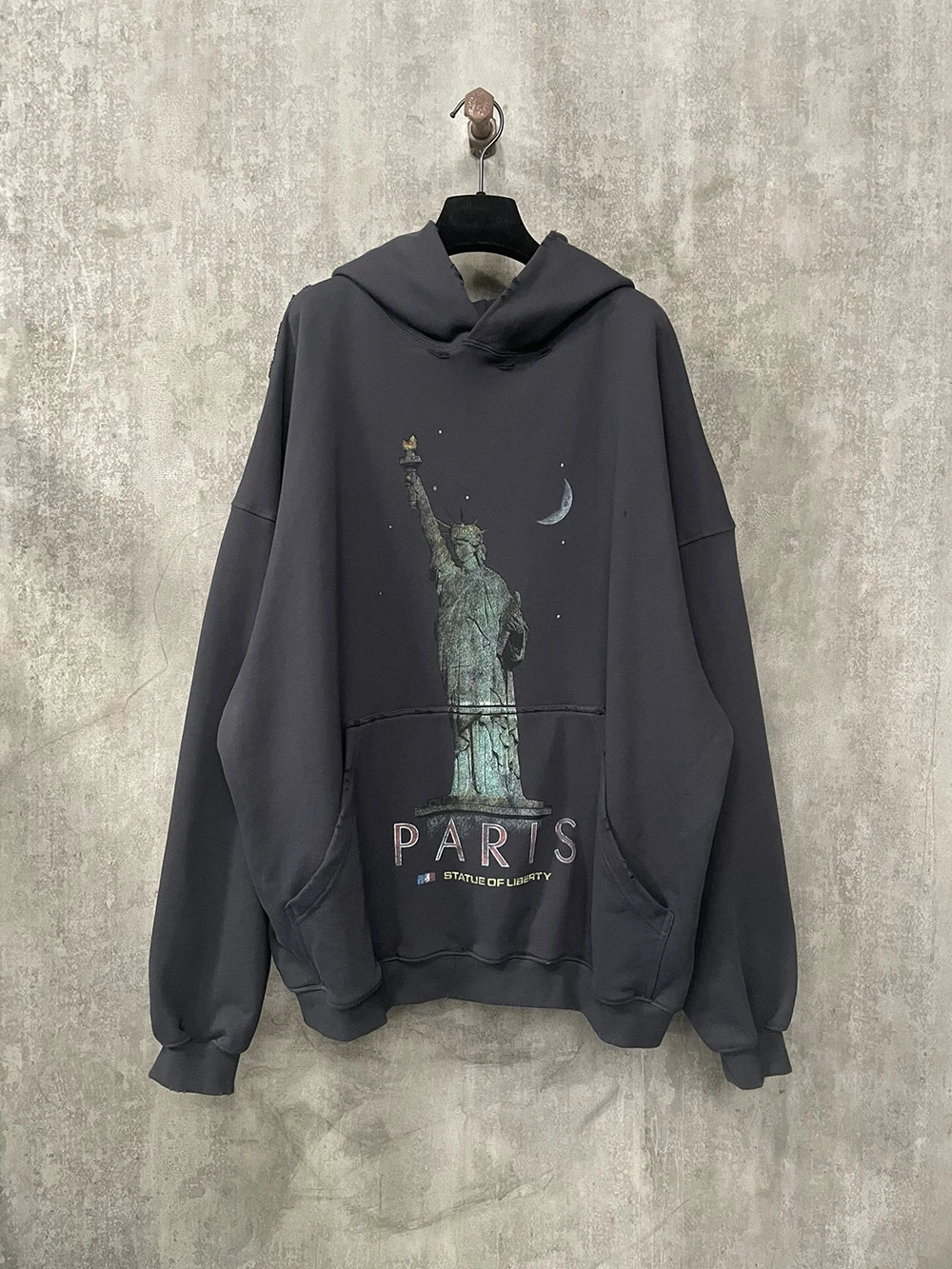 24SS 1:1 Best Version Oversized Statue Of Liberty Hoodie Men Women Streetwear Hiphop Men Hooded Sweatshirts