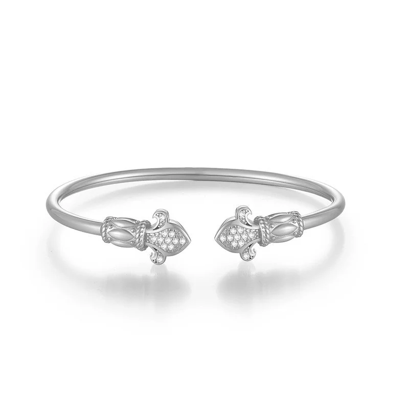 

ZFSILVER Silver s925 Fashion Luxury Trendy Moissanite Elegant Flower Bracelet For Charms Women Wedding Party Jewelry Gift B20079