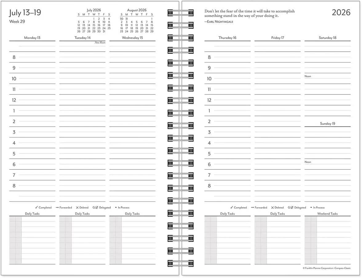 

Wire-Bound Weekly Planner Refill for Classic Size, Jul 2026 - Jun 2027 with Vertical Schedule