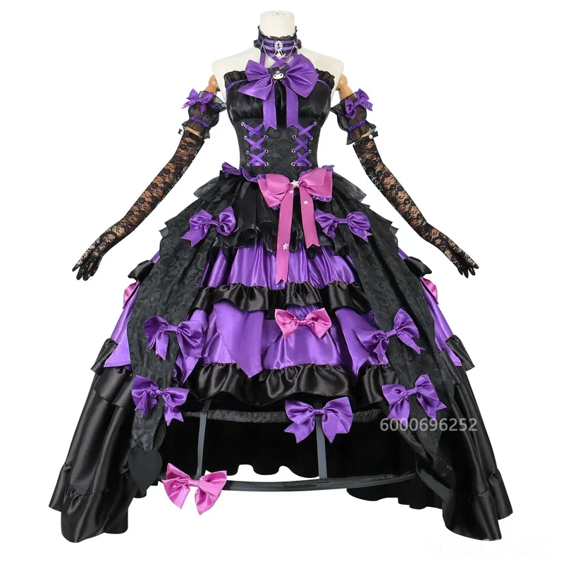 In Stock Identity V Bloody Queen Kuromi Cosplay Costume Black Lolita Gothic Long Dress with Wig Full Set for Halloween Xmas@0Z*