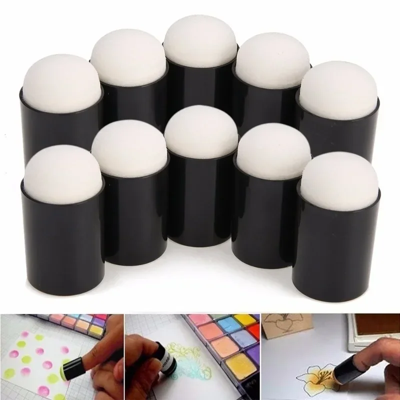 Imagem -03 - Finger Sponge Case para Pintura Escolar Ink Stamping Crayon Reborn Faça Você Mesmo Craft Art Tool Aplicar Espuma Folha 15x32 mm 10 Pcs