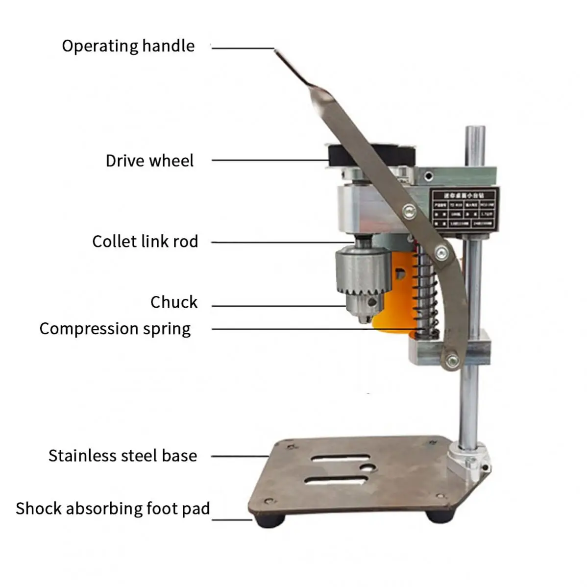 Minitaladro de suelo JT0 de alta precisión, 180W, taladro de Banco Eléctrico, máquina de perforación de Metal y madera, bricolaje