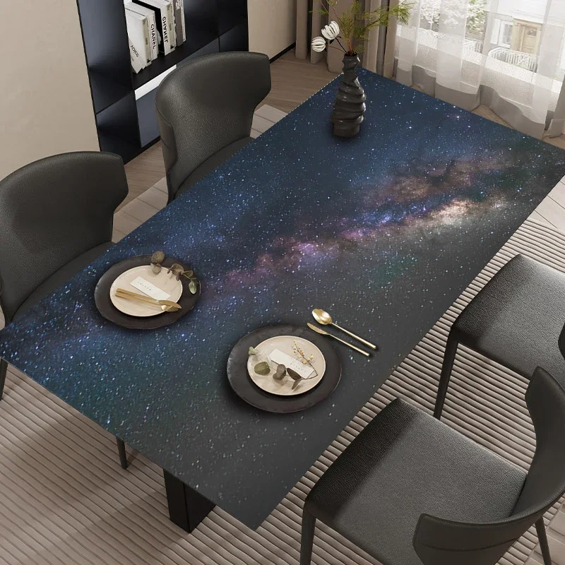 Simple Starry Sky Decorative Table Mats Oil-proof Waterproof Scrubable PVC Stain-proof Soft Mat Home TV Cabinet Coffee Table Mat