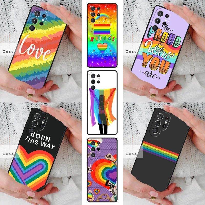 Gay Lesbian LGBT Rainbow Pride SOFT TPU Phone Case for Samsung Galaxy S26 S25 S24 S23 S22 S21 S20 Note10 Plus FE Ultra Cover