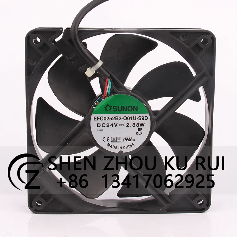 Kipas pendingin casing EFC0252B2-Q01U-S9D untuk SUNON DC24V dc12025 12CM 4 kawat kontrol suhu sentrifugal