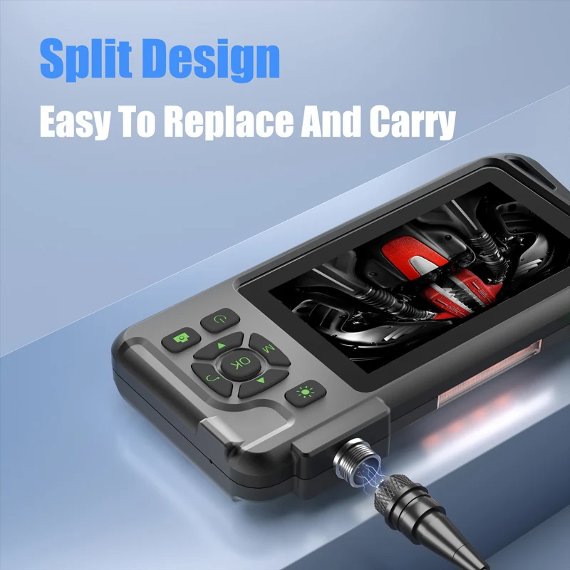 4.5\'\'IPS Endoscope Camera HD1080P Single Dual Triple Lens 5.0MP Autofocus Replaceable 1-15 meter Inspcection Car Sewer Borescope