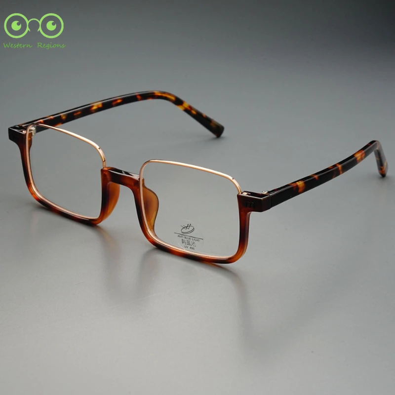 

Personalized acetic acid outdoor half-frame mirror frame new Korean square glasses literary retro men and women can match myopia