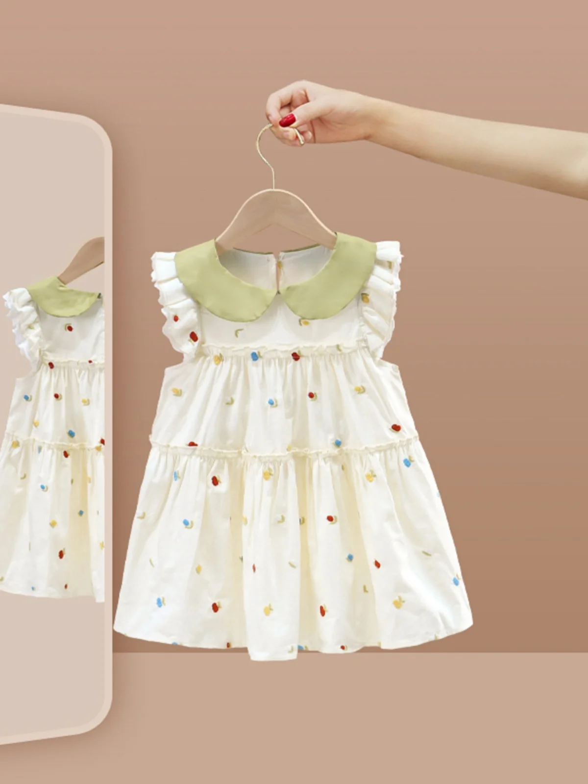 

Girls Summer Dr 2024 New Sle Korean Version Princ Skirt Thin Material Flng Sve Baby Girl Faionable Light Dr