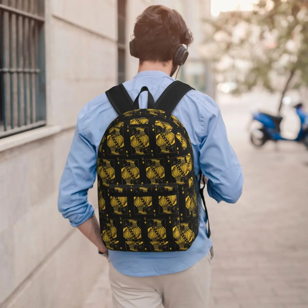 King Of Diamonds Black Poker Playing Card Backpack Boys Girls BookBag Children School Bag Laptop Shoulder Bags for Men Women
