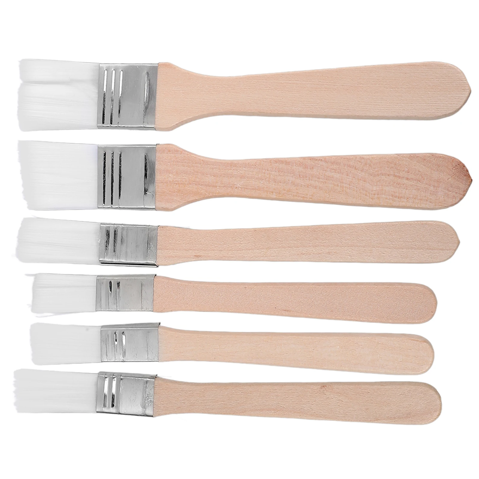 

6pc Paint Brushes Set Durable Chip for Adhesives Smooth Wood Handle Tidy Hair Non Toxic Absorbent Round Head Micro Child