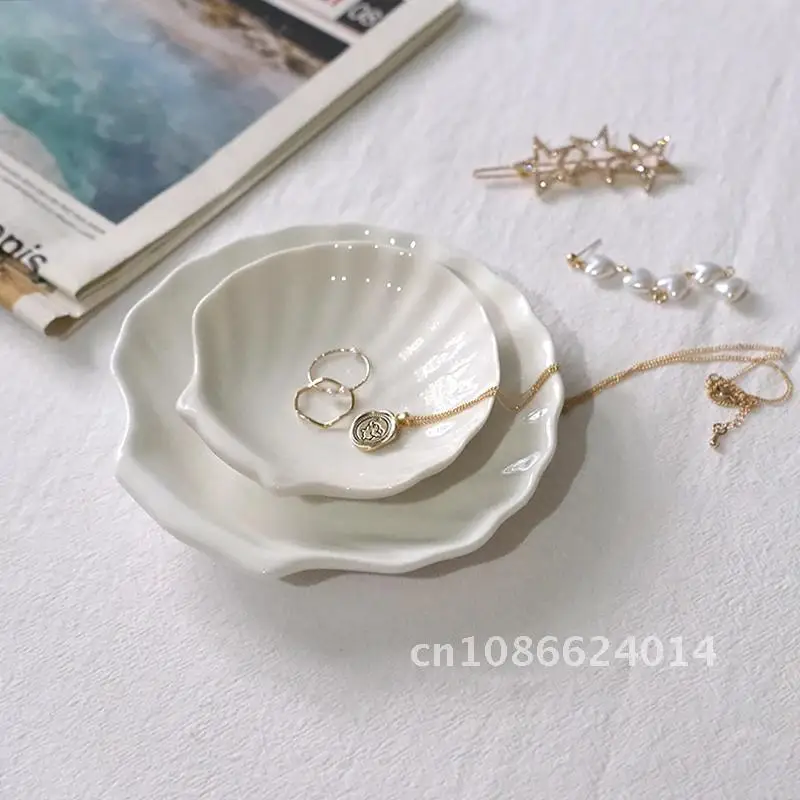 

Plate Ceramics Dinnerware Shell Storage Trays Creative Dessert Dinner Snack Fruit Western Dishes