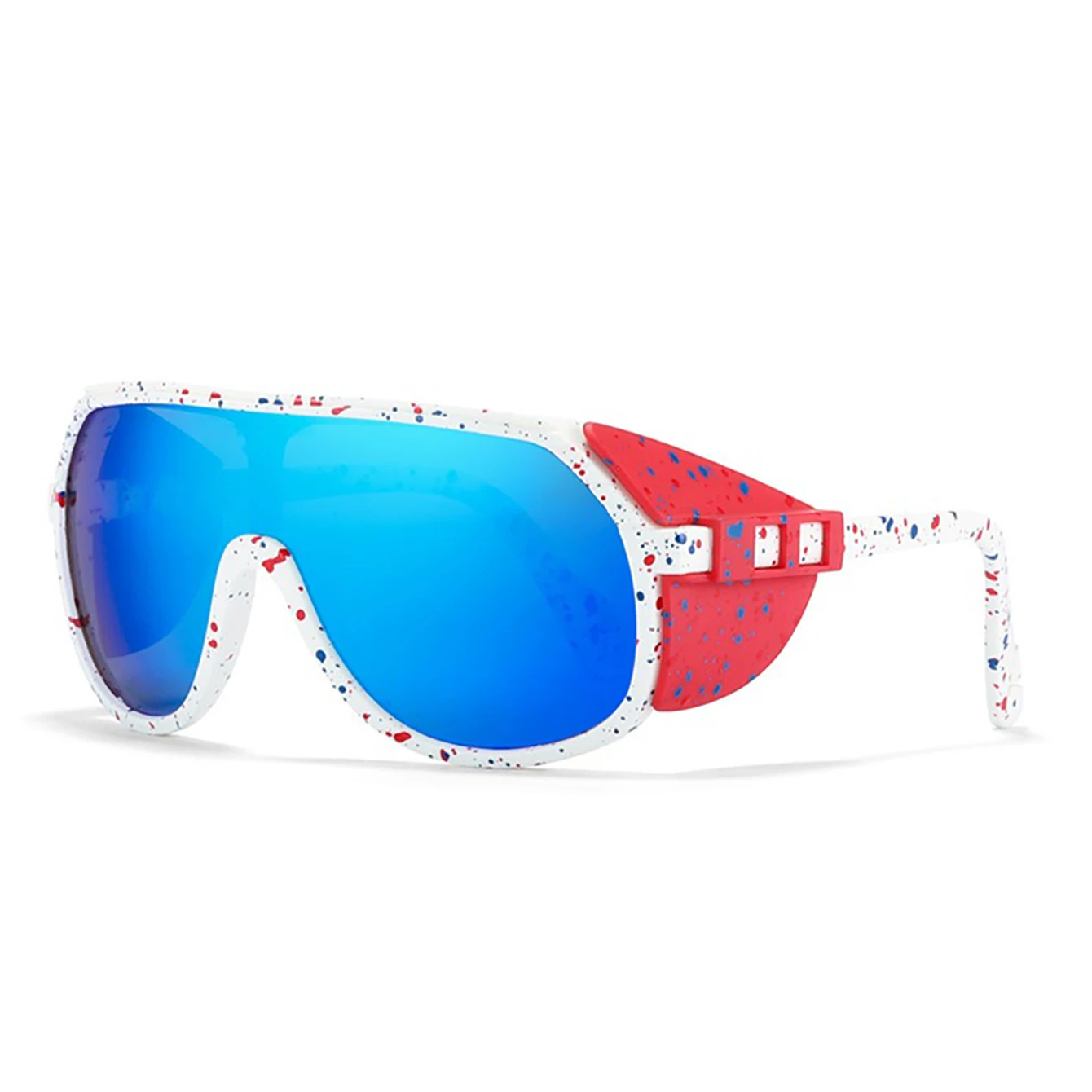 Coole Piloten-Sonnenbrille für Damen und Herren, Vintage Punk-Stil, UV400 Sport MTB Fahrradbrille ohne Etui