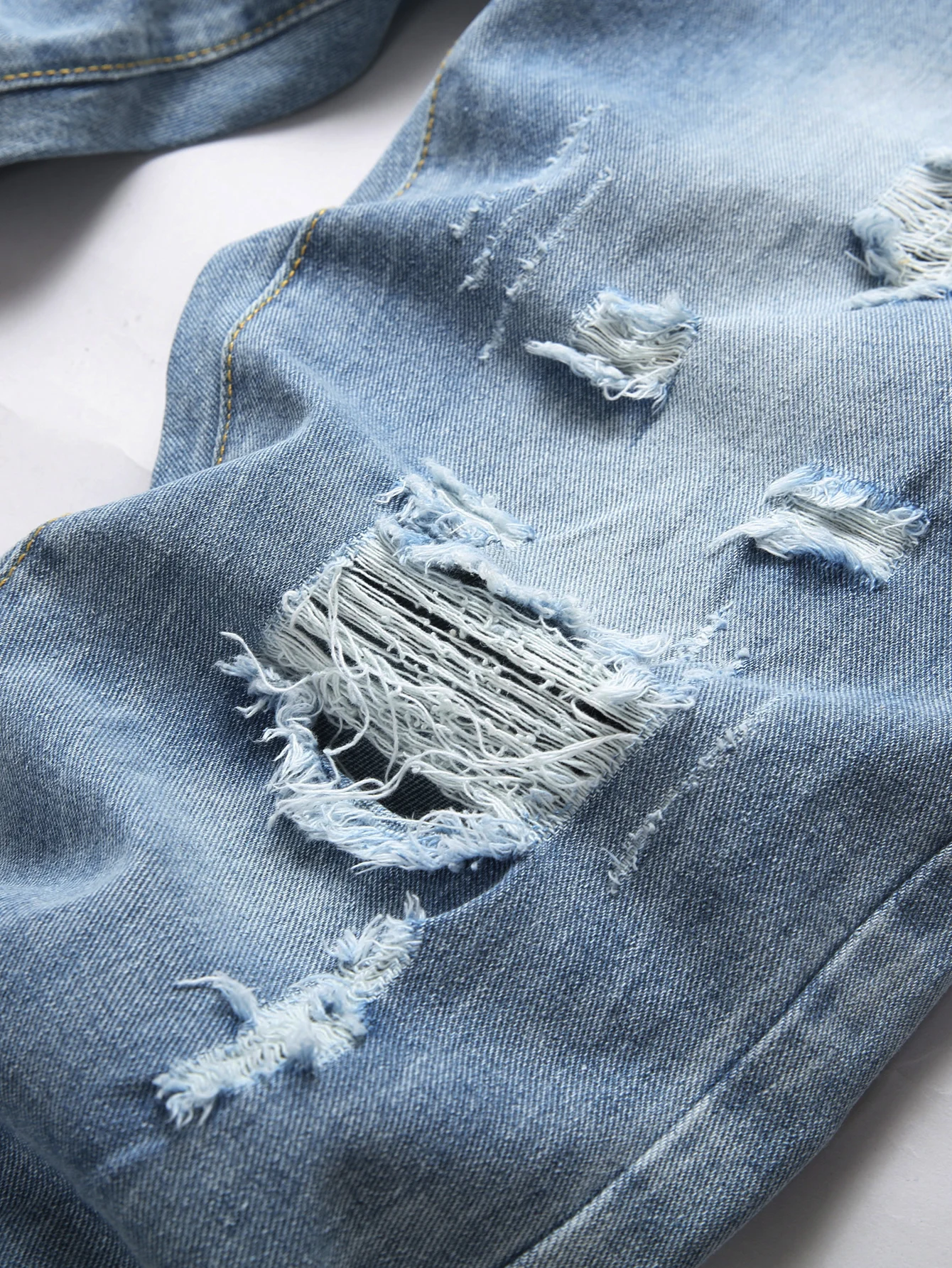 Streetwear da uomo a gamba dritta monopezzo, jeans color rame invecchiato